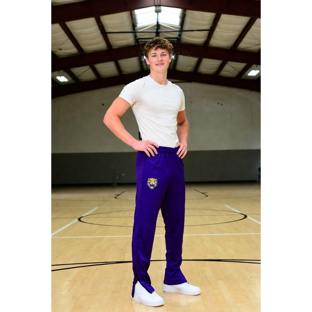 LSU Tigers Purple Basketball Warm Up Pants Men XL Jansport Ankle Zip Track Pants